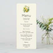 Invitation Bouquet de citron avec menu de fleurs blanches (Debout devant)