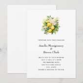 Invitation Bouquet de citrons avec mariage de fleurs blanches (Devant / Derrière)