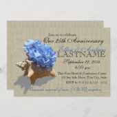 Invitation Bouquet de coquillages 25e anniversaire fête de pl (Devant / Derrière)