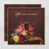 Invitation Bouquet de corne d'abondance (Devant / Derrière)