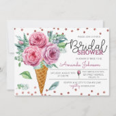 Invitation Bouquet de crème glacée fleurie Douche nuptiale In (Devant)