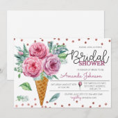 Invitation Bouquet de crème glacée fleurie Douche nuptiale In (Devant / Derrière)