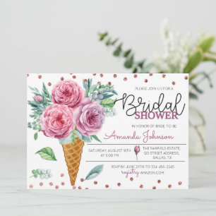 Invitation Bouquet de crème glacée fleurie Douche nuptiale In