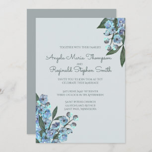 Invitation Bouquet de Delphinium Floral Bleu