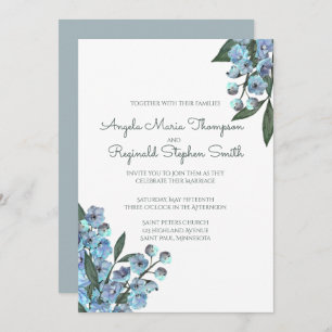 Invitation Bouquet de Delphinium Floral Bleu
