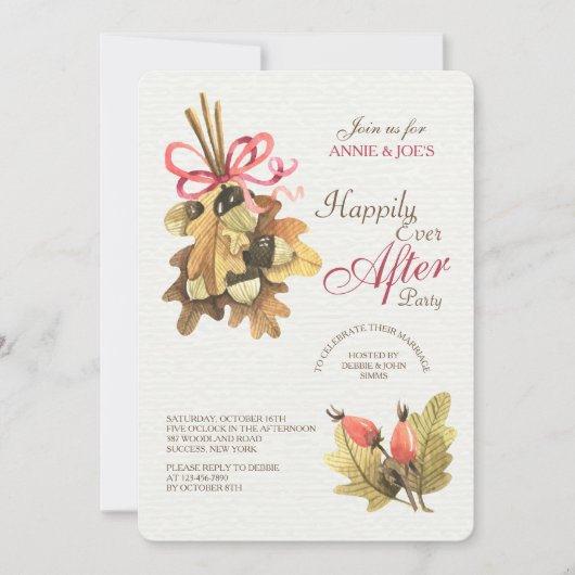 Invitation Bouquet de Feuilles d'Automne (Devant)