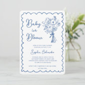 Invitation Bouquet de fleurs à la main fantaisie Baby en fleu (Debout devant)