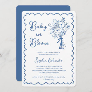 Invitation Bouquet de fleurs à la main fantaisie Baby en fleu