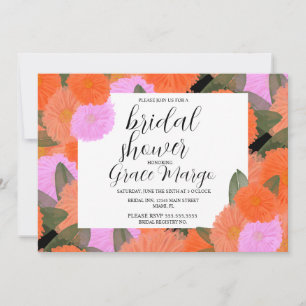 Invitation Bouquet de fleurs à l'aquarelle Carnation Fête de