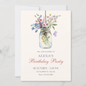 Invitation Bouquet de fleurs anniversaire (Devant)