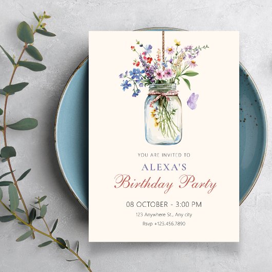 Invitation Bouquet de fleurs anniversaire
