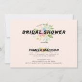 Invitation Bouquet de fleurs aquarelle & typographie moderne (Devant)