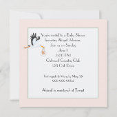 Invitation Bouquet de fleurs baby shower rose pieds (Dos)