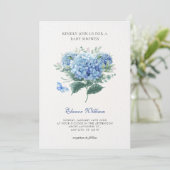 Invitation Bouquet de fleurs bleu (Debout devant)