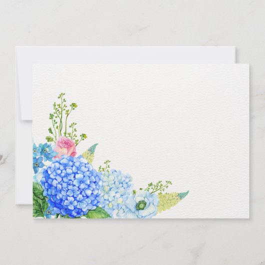 Invitation Bouquet de fleurs bleues (Dos)