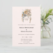 Invitation Bouquet de fleurs boho dans des couleurs neutres d (Debout devant)