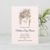 Invitation Bouquet de fleurs Boho en couleurs neutres Fête de (Debout devant)