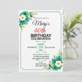 Invitation Bouquet de fleurs Conception florale Anniversaire (Debout devant)