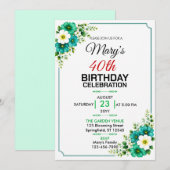 Invitation Bouquet de fleurs Conception florale Anniversaire (Devant / Derrière)