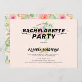 Invitation Bouquet de fleurs d'aquarelle et typographie moder (Devant / Derrière)