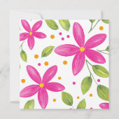 Invitation Bouquet de fleurs d'aquarelle rose chaud (Dos)