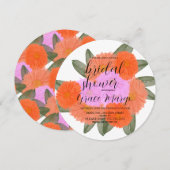 Invitation Bouquet de fleurs d'aquarelle rose gras Fête des m (Devant / Derrière)