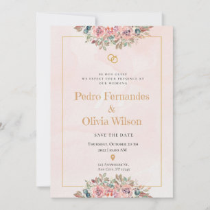 Invitation Bouquet de fleurs d'aquarelles modernes