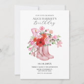 Invitation Bouquet de fleurs de bottes roses  (Devant)
