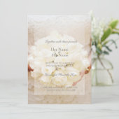 Invitation Bouquet de fleurs de Mariage nuptiale blanche (Debout devant)