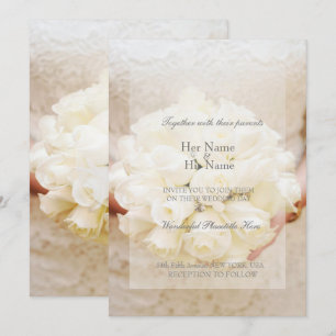Invitation Bouquet de fleurs de Mariage nuptiale blanche