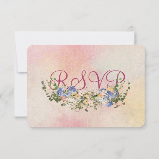 Invitation Bouquet de fleurs de mariage RSVP (Devant)