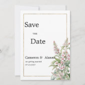 Invitation Bouquet de fleurs de menthe rose botanique Enregis (Devant)