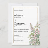 Invitation Bouquet de fleurs de menthe rose botanique mariage (Devant)