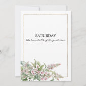 Invitation Bouquet de fleurs de menthe rose botanique mariage (Dos)