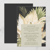 Invitation Bouquet de fleurs de Pampa Bohème pour réception d (Devant / Derrière)