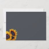 Invitation Bouquet de fleurs de soleil jaunes de la marine Fê (Dos)