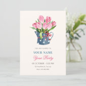 Invitation Bouquet de fleurs de tulipes (Debout devant)