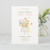Invitation Bouquet de fleurs douche nuptiale (Debout devant)