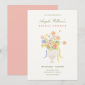 Invitation Bouquet de fleurs douche nuptiale (Devant / Derrière)