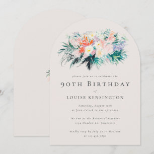 Invitation Bouquet de fleurs élégantes et modernes 90e annive
