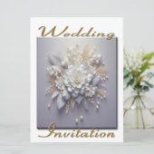 Invitation Bouquet de fleurs en bleu (Debout devant)