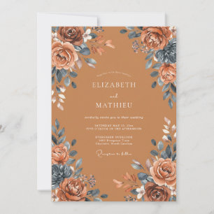 Invitation Bouquet de fleurs en terre cuite pour mariage
