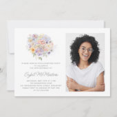 Invitation Bouquet de fleurs fête du 40e anniversaire Photo S (Devant)