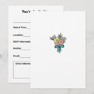 Invitation Bouquet de fleurs, floral, coloré