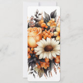 Invitation Bouquet de fleurs gris-jaune orange (Dos)