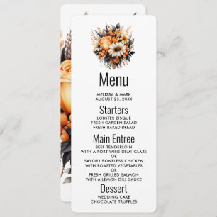 Invitation Bouquet de fleurs gris-jaune orange