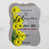Invitation Bouquet de fleurs jaunes (Devant / Derrière)