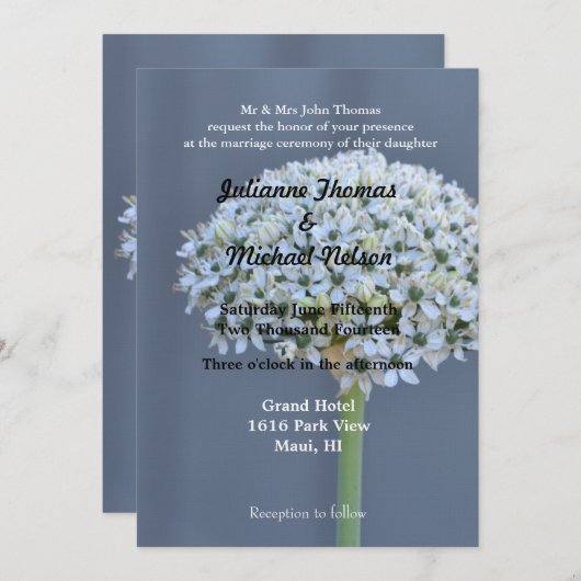 Invitation Bouquet de fleurs Mariage (Devant / Derrière)