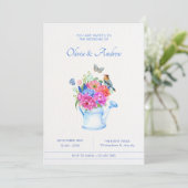 Invitation bouquet de fleurs mariage (Debout devant)