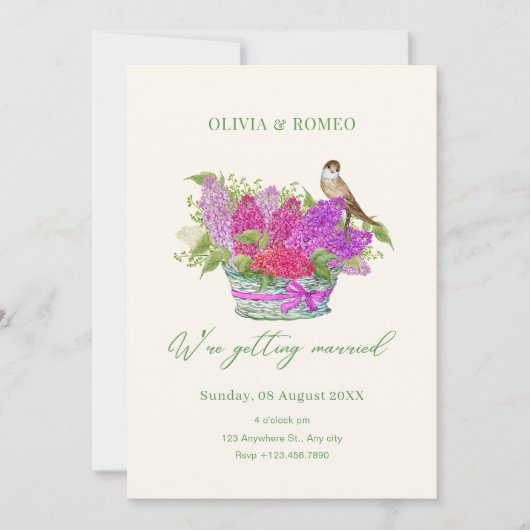 Invitation Bouquet de fleurs mariage (Devant)